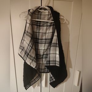 Cato Black and White Plaid Vest